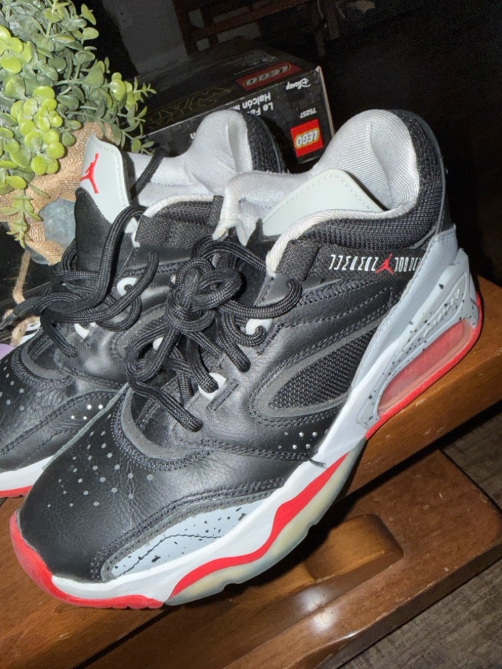 Jordan Men’s Black, White and Red Athletic Sneakers
